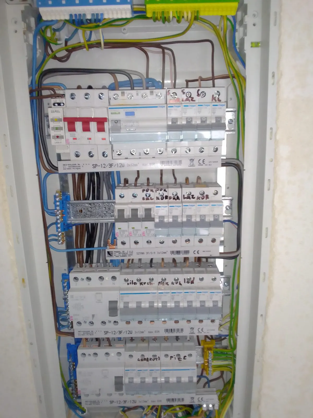Rozdzielnica elektryczna po wykonaniu prac