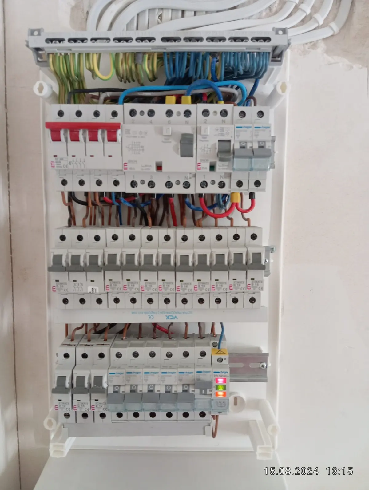 Rozdzielnica elektryczna po wykonaniu prac