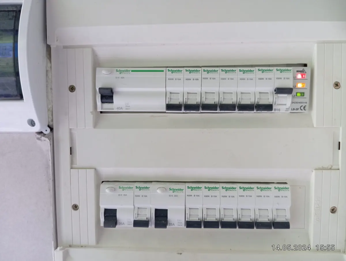 Rozdzielnica elektryczna po wykonaniu prac